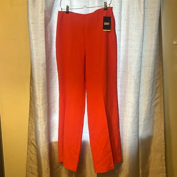 Dkny Women\'s Mid-Rise Side-Zip Wide-Leg Pants -
Beach Coral Size 10